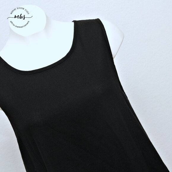 Moss Club Linen Cotton Blend Crew Neck Sleeveless Baggy Midi Dress - Picture 5 of 11